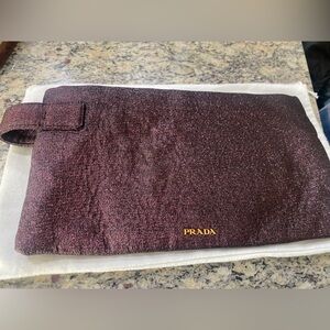 Prada Maroon Textured Handbag